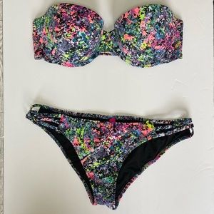 Victoria’s Secret | Splatter Strapless Bikini Top | Size 34D